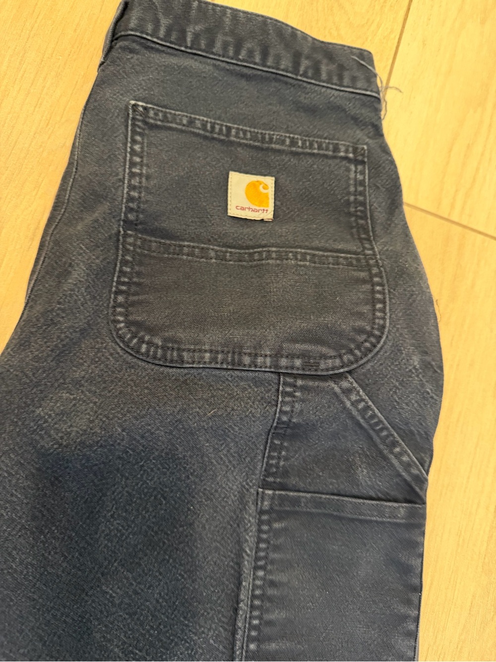 Carhartt Men’s Navy Relaxed Work Jeans with Carpenter Pocket